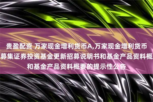 贵盈配资 万家现金增利货币A,万家现金增利货币B 关于旗下公开募集证券投资基金更新招募说明书和基金产品资料概要的提示性公告